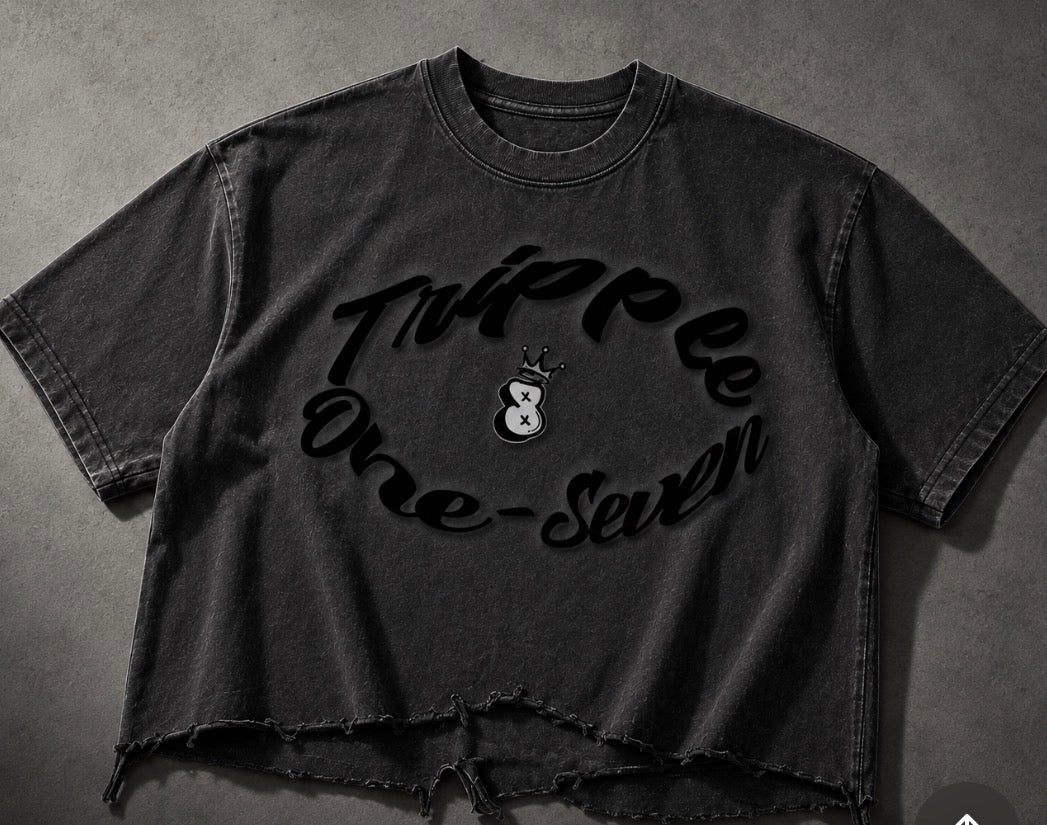 Logo Destressed Cropped Tee